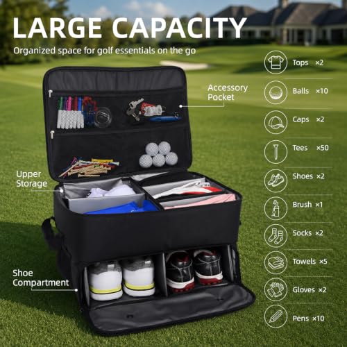 2 Layer Golf Trunk Organiser for 2 Pair Shoes,Golf Gifts for Men - Image 3