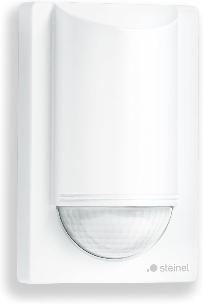 Steinel IS 2180 Eco Detector de Movimiento Blanco, Sensor PIR 180°/12 m, Carga de conmutación LED 350 W, Sensor de Pared, protección antideslizamiento