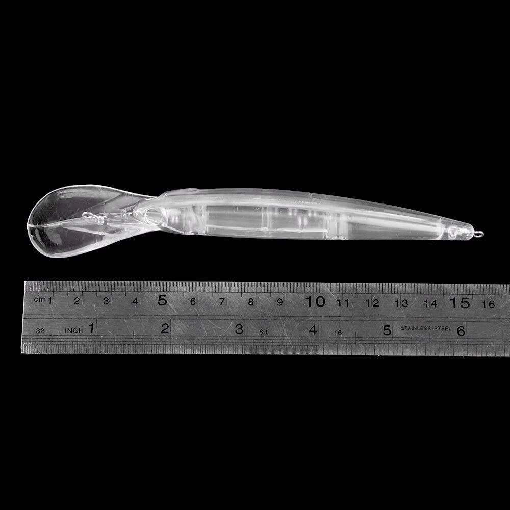 Lot de 50 leurres de pêche vierges articulés de 15 cm et 16,7 g - Couleur : blanc