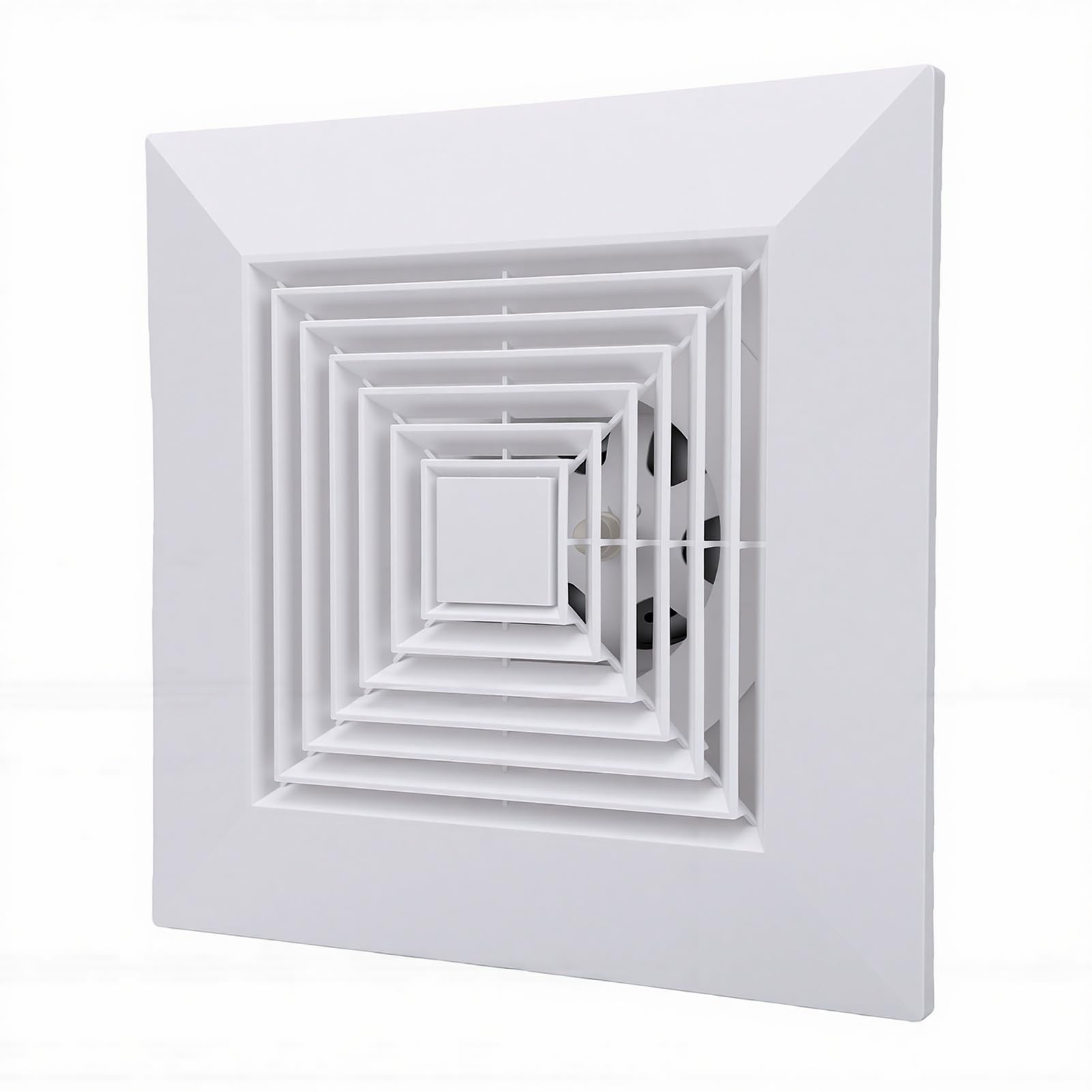 Eujgoov Wentylator Sufitowy 30W 150m³/h Cichy Kwadratowy | System Wentylacyjny, Plastikowa Obudowa, 50dB Pracy, Pomieszczenia 10m², Przewód 100mm, Kuchnia, łazienka, Pralnia, Biuro
