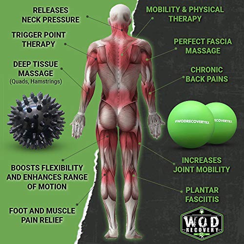 Wod Recovery Rx Massage Ball Set For Myofascial Trigger Point Release & Deep Tissue Massage- Soft Pressure, Therapeutic Muscle And Pain Relief - Set Of 3 W/Bag #TOP2