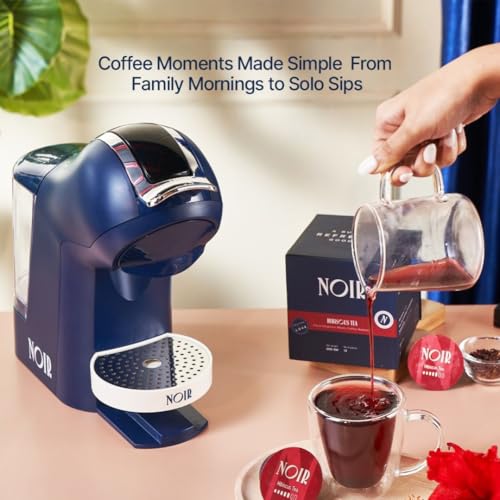 Image of NOIR Azure Coffee & Tea Maker | 3 in 1 Machine for Home & Office | Portable & Compact Design with Touch Sensor | Compatible with Dolce Gusto Pods | With Gift Pack of 15 Flavored Pods