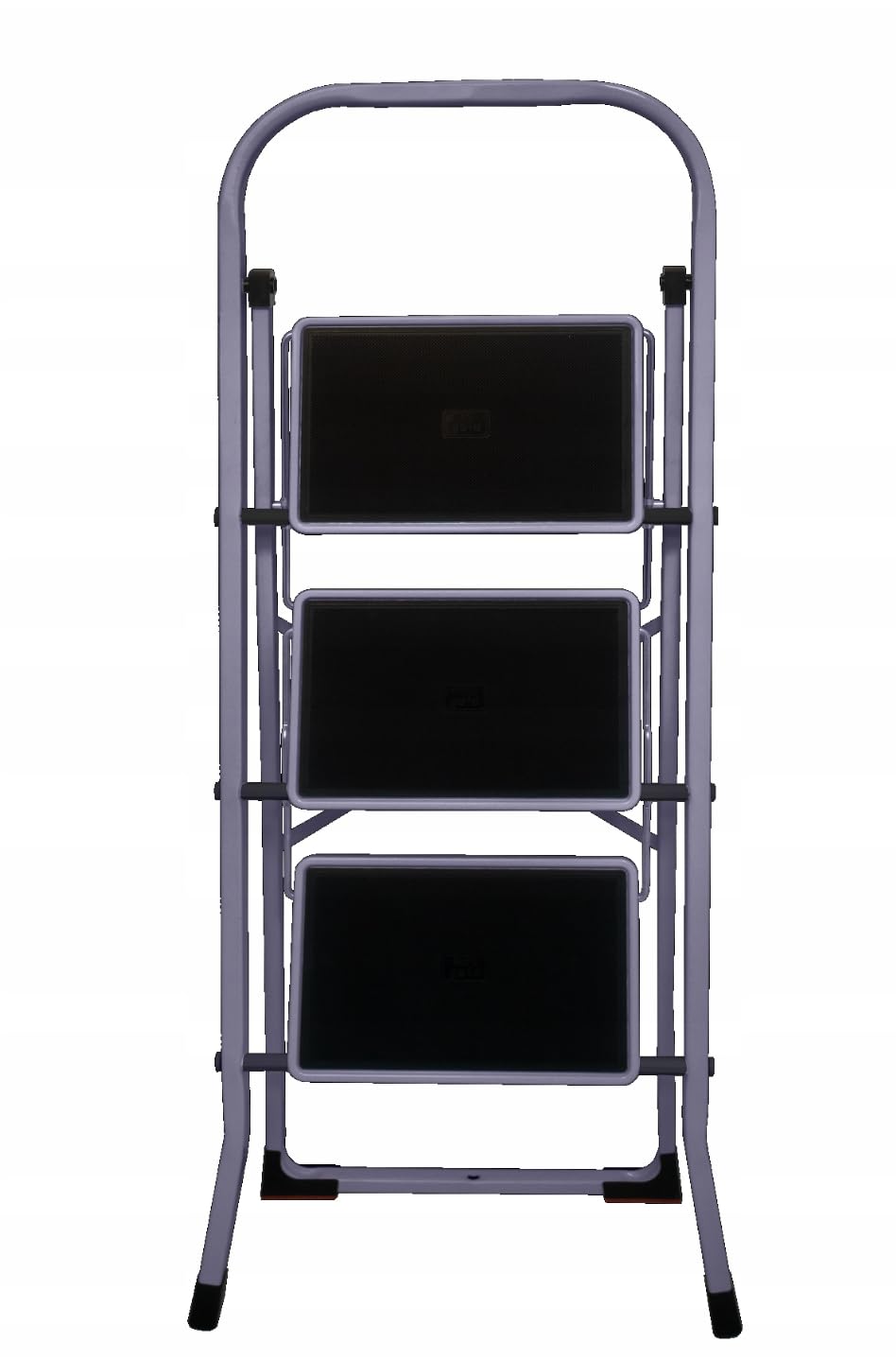 Składany taboret 3-stopniowy – stabilna drabina domowa do 150 kg, składana, z antypoślizgowymi stopniami, oszczędność miejsca i bezpieczeństwo (Black & Silver)