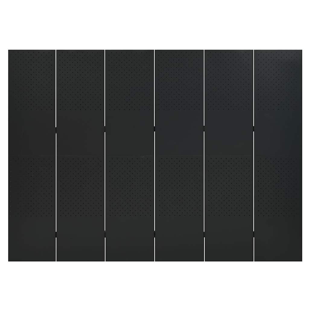 6-panelowy parawan 240x180 cm stal czarny