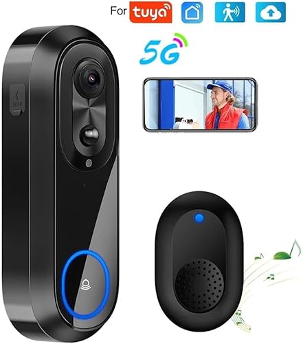 Miniatura 7 de Cámara de timbre de video inalámbrica 1080P HD, con intercomunicador inteligente IP65 resistente a la intemperie y WiFi 2.45G para aplicación Tuya,