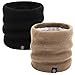 Produktbild Tacobear 2 Stück Halswärmer Loop Schal Fleecefutter Strickschal Schlauchschal Halstuch Outdoor Motorrad Fahrrad Stricken Warmer Winter Schal für Damen Herren (Schwarz+Khaki)