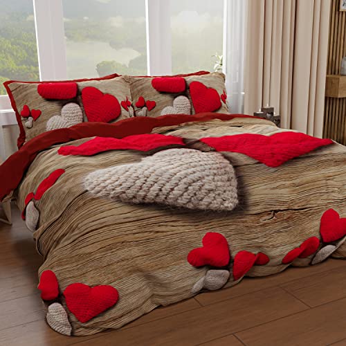 MAQIQI Set Copripiumino Biancheria da Letto con Stampa Digitale 3D, Copripiumino in Microfibra con Cerniera Nascosta + 2 federe (50x75 cm) Adatto per Adulti e Adolescenti