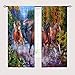 ANHOPE Horse Curtains Soft Lightweight Microfiber Window Drapes Farm Animal Mare Pony Running Print Pattern Rod Pocket Privacy Curtains for Bedroom Living Room 2 Panels 42 x 63 Inch