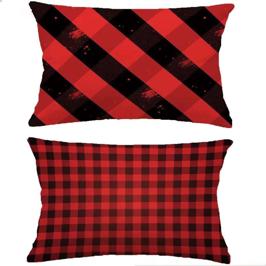 Housse de coussin de jardin anti-pluie 40x70 rouge contre l'humidité