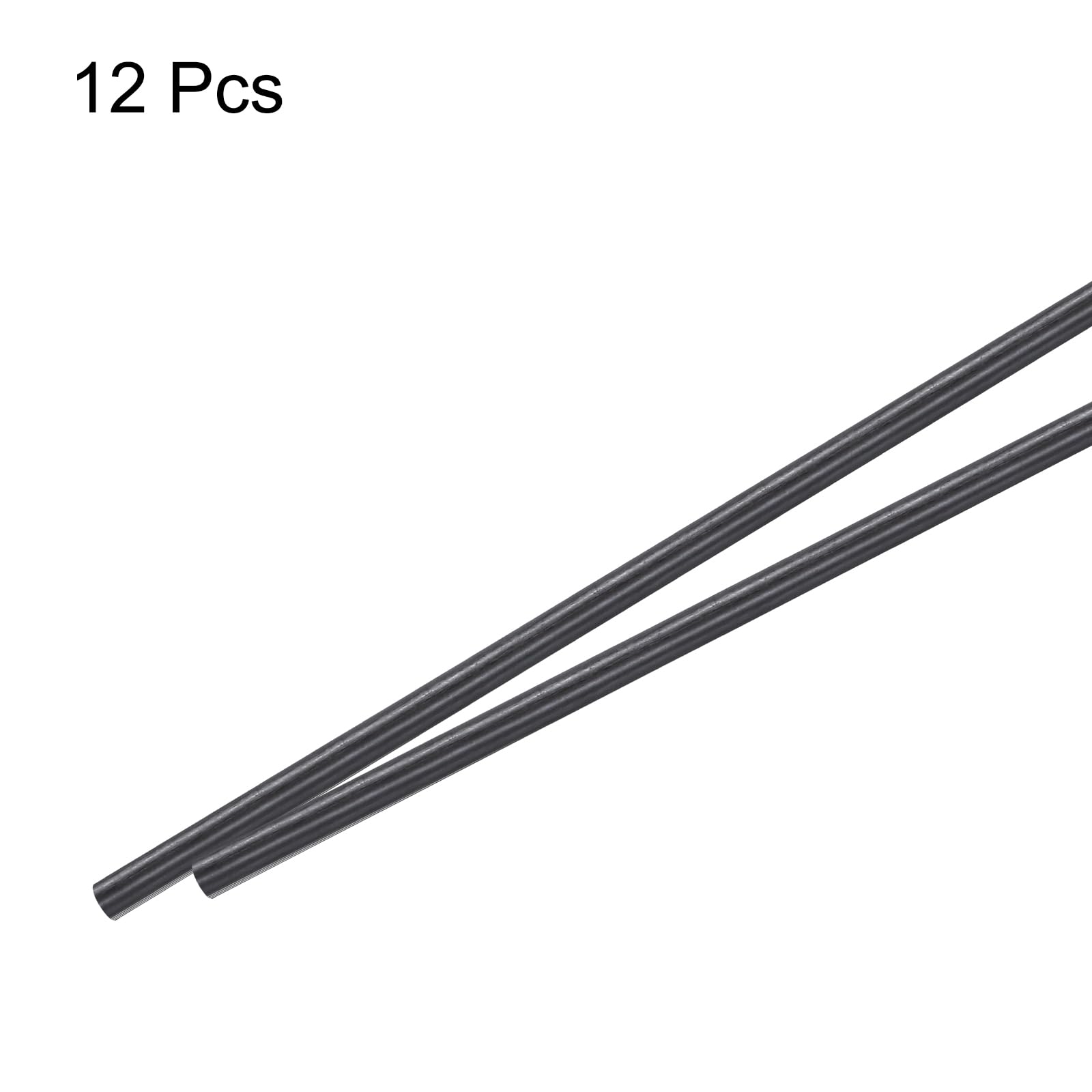 QUARKZMAN Barre en Fibre de Carbone, Tige de Carbone de 4 mm x 500 mm pour avion RC, Bricolage, Cerf-Volant, Tube d'Aile de Quadricoptère, Réparation de Bras, Lot de 12