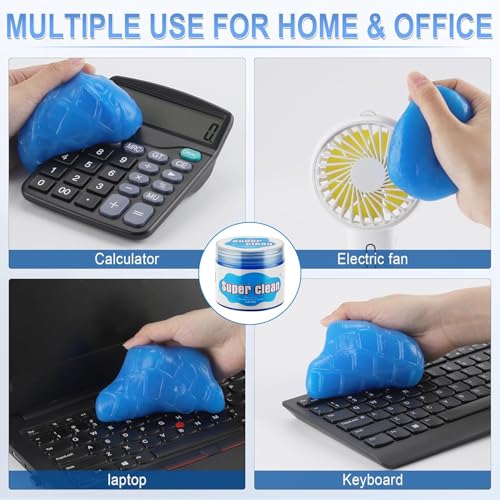 Image of UCRAVO 2 Pieces Car Cleaning Gel, Auto Detailing Slime Dust Cleaning Tools Kit, Cleaning Putty for Dash Board Crevice & Air Vent Dust, Universal Interior Cleaner for Cars, Keyboard, Laptops
