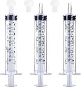 10mL Syringe for Liquid, Food, Oral, Scientific Labs, Measurement, Dispensing, 3 Pack