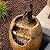 Teamson Home Vintage Barrel Waterfall Fountain with Pump for Outdoor Patio Garden Backyard Decking, 33 Inch Height, Wood