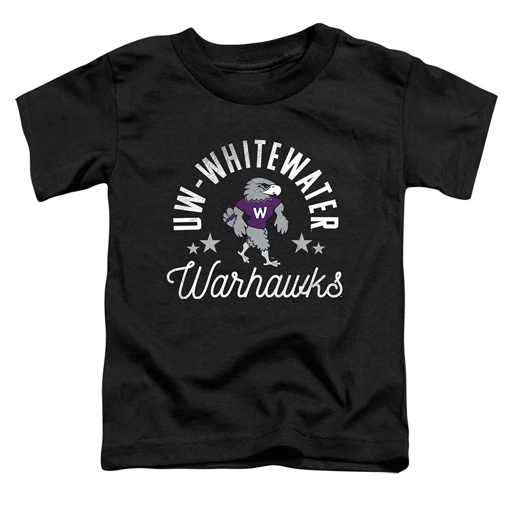 University of Wisconsin-Whitewater Official Warhawks Unisex Toddler T Shirt,Black, 4