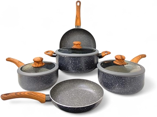 Conjunto 5 Panelas Yafo Indução Granito - LEHAVÍ