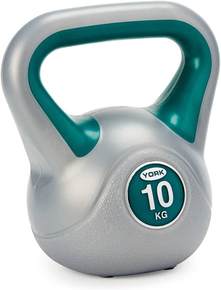 York Fitness Vinyl Kettlebell, 2-20kg, Home Gym Equipment Perfect for Bodybuilding Weight Lifting Training Kettlebell, Color Coded Design, Vinyl Coating, Home Gym Equipment