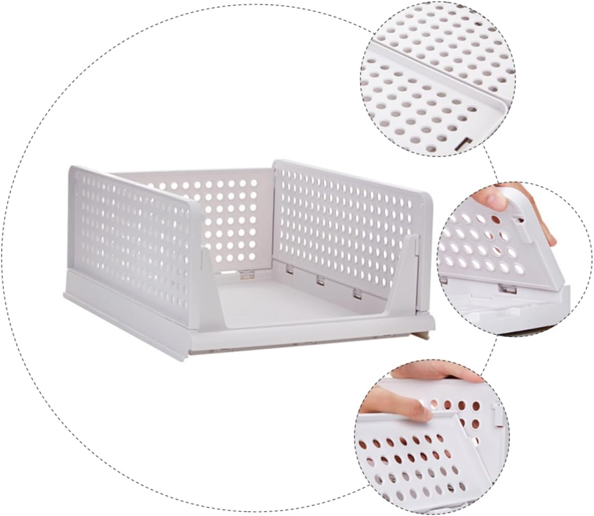 Generic 2PCS Stackable Plastic Clothes Drawer Organizer Foldable Closet Storage Dividers for Efficient Clothing Organization for Bedroom and Nursery