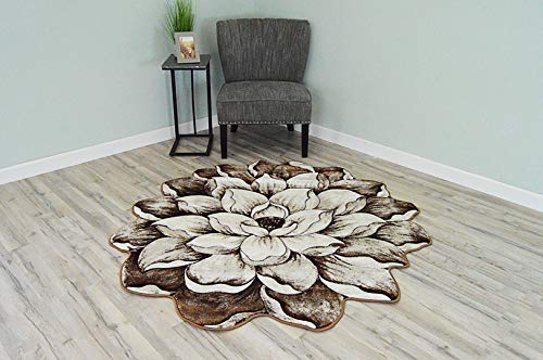 Flowers 3D Effect Hand Carved Thick Artistic Floral Flower Rose Botanical Shape Area