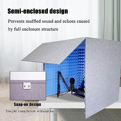 Cabina portátil de grabación vocal, cabina de aislamiento de sonido 80x80x80 cm, para estudio en casa, música y podcasting miniatura 2