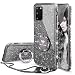 Produktbild OCYCLONE Hülle Kompatibel mit Samsung Galaxy S20, Glitzer Diamant Handyhülle mit Trageband und Handy Ring Ständer Schutzhülle für Galaxy S20 Handy Hülle für Mädchen Frauen, 6,2 Zoll - Schwarz