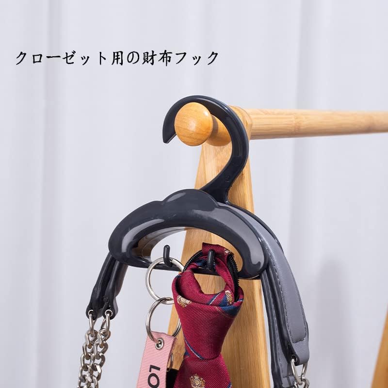 Miniatura 5 de BetterJonny 4 ganchos organizadores de plástico para bolsos, color negro, 4.33 x 4.33 x 1.45 pulgadas, ahorro de espacio, adecuado para armario,