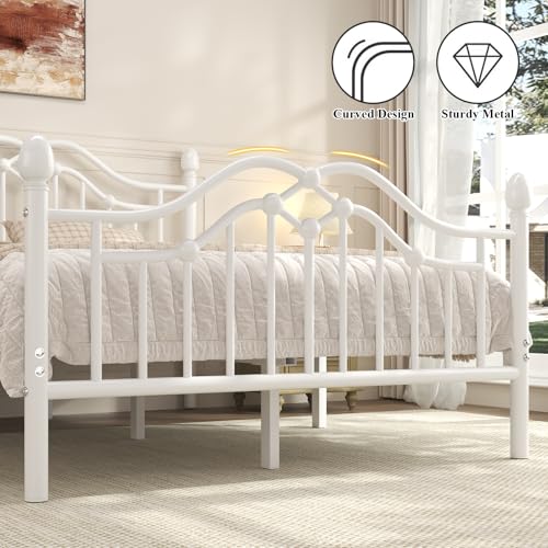 Image of LoVinson Queen Size Bed Frame with Victorian Headboard & Footboard, Black