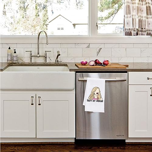 PLITI Funny Housewives Gift Kitchen Towel That's My Opinion Housewives Fan Tea Towel Housewives Party Gifts (My Opinion TWU) - Image 4