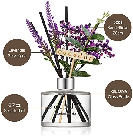 COCODOR Lavender Reed Diffuser/Garden Lavender / 6.7oz(200ml) / 1 Pack/Home Decor & Office Decor, Fragrance and Gifts 2