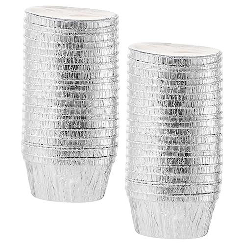 50 Pirottini In Alluminio Con Coperchio – 68x39x50 Mm – Usa E Getta Per Cupcake E Muffin - 3