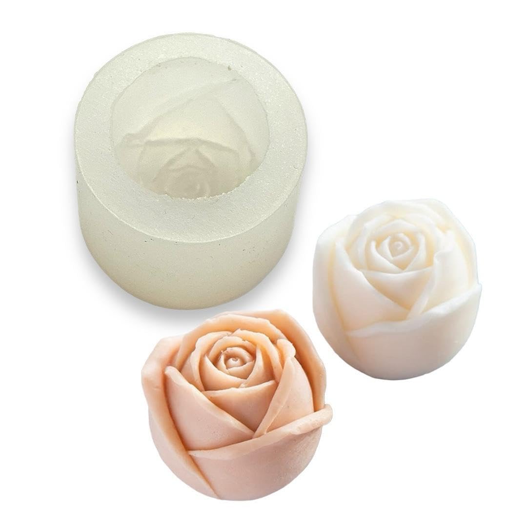 UKIYO international® - Rose Bud Flower Shape Silicone Mold for Candle Making Flower Mould Soap Resin Art and Craft Chocolate Molds Cake DIY Mold (Medium Size)-image-39