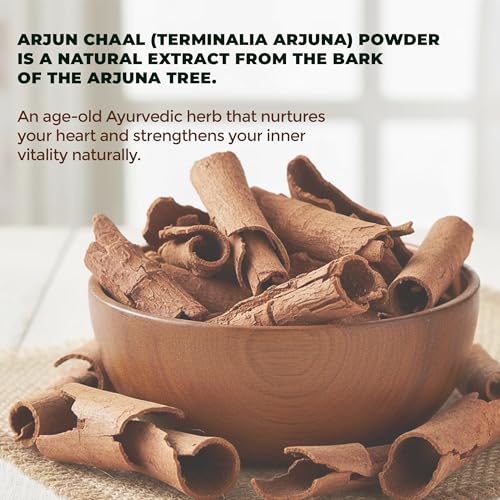 Image of Arjun Ki Chaal Powder 500 Gram - Natural & Pure Arjun Chaal Organic Powder For Men & Women | Arjuna Bark Supports Heart Health & Promote Good Cholesterol