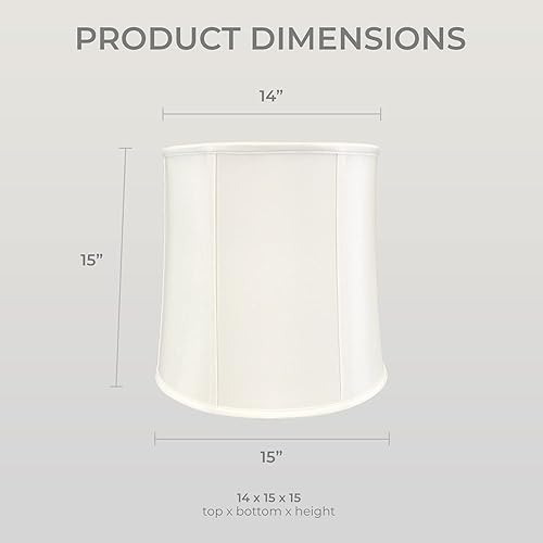 Miniatura 6 de Royal Designs Basic - Pantalla para lámpara de tambor, color blanco, 14 x 15 x 15 pulgadas
