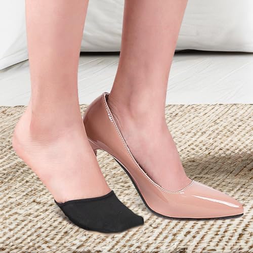 Image of YUXIANLB Ball of Foot Cushion Socks, Women's Toe Cover with Padding, Toe Topper Socks