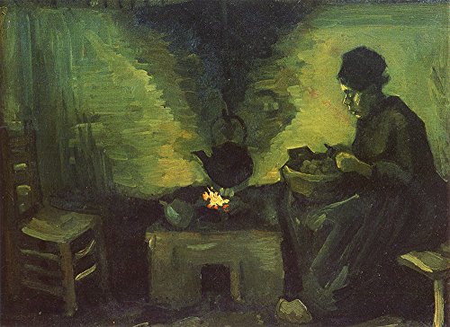 Affiche Van Gogh Peasant Woman by The Fireplace grand format mat