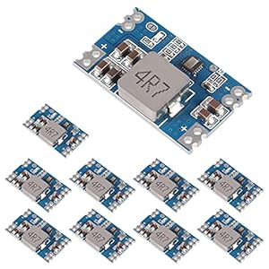 UMLIFE 10-Piece Mini DC-DC Boost Converter, 5A Adjustable Step Up Module, Voltage Regulator Board, 7V-20V Input to 5V Output, High Efficiency, Low Heat Generation