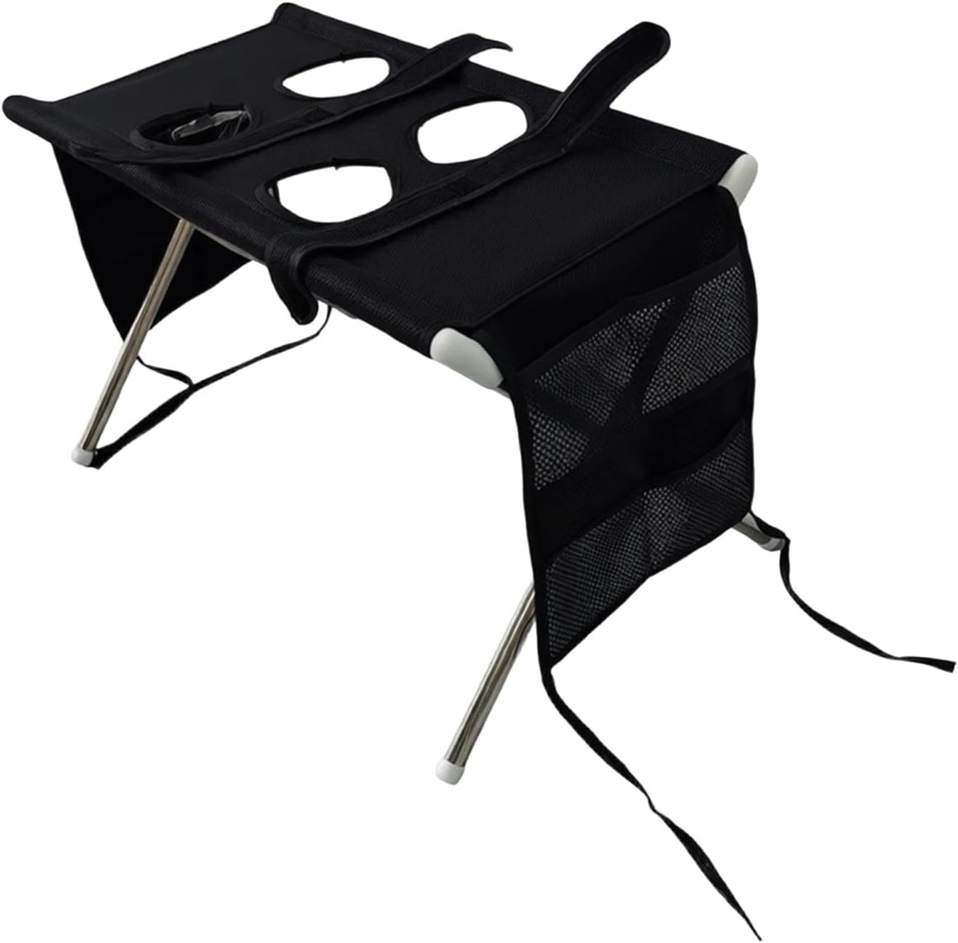 Pet Grooming Table with Strap Foldable for Washing Clipping Grooming Stand with Four Hole Design Tear Resistant Mesh Material, Black