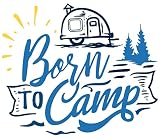 Samunshi Born to Camp Schriftzug Aufkleber Sticker Autoaufkleber Scheibenaufkleber Motorradaufkleber in 10 Größen (25x21cm hellblau)