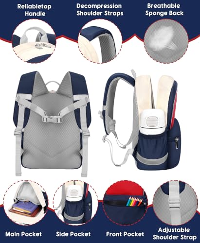 Image of Kids Backpack for Girls Boys Preschool Kindergarten Small Backpacks Bookbag | Preschool Daycare Backpacks for Children Mini Lightweight 2-4 Kid 12 inch Book Bag with Reflective Straps