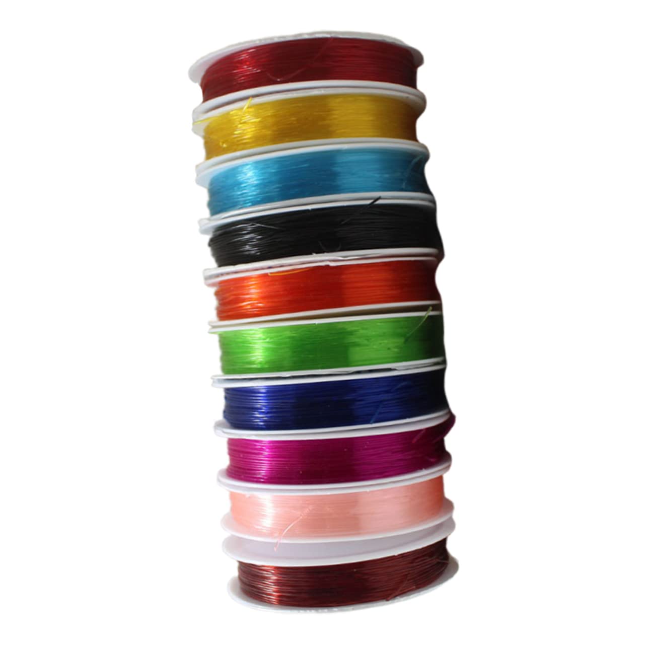 SHINEOFI 30rotoli Corda Elastica Trasparente Da Metri Filo Elastico Per Collane Braccialetti e Progetti Artigianali Alta Elasticità e Resistenza All Usura Casuali