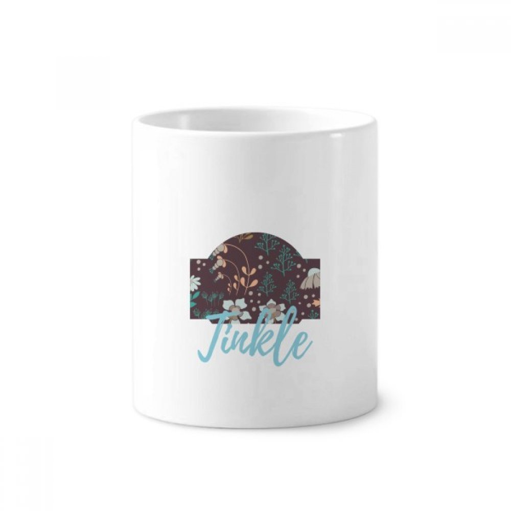 Pot en céramique marron fleur durable avec design émaillé blanc