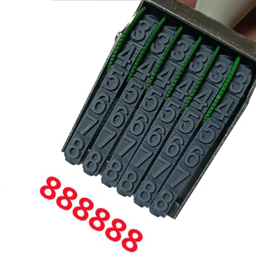 Zeng 6-Digit Changeable Number & Symbol Rolling Stamp, Gray-Red Multicolor - Imprint 40x7mm for DIY Scrapbooking & Business - Image 4