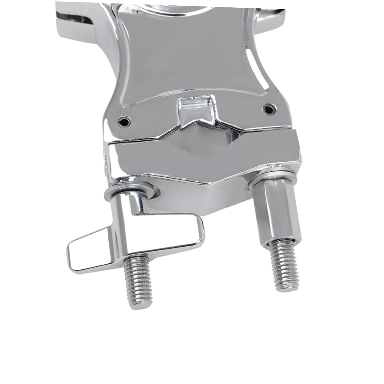 Yardwe Adjustable Zinc Alloy Tom Drum Extension Clamp Rotatable Bracket for Versatile Drum Setup Easy Installation Durable Musical Instrument Accessory Silver