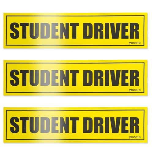 Set of 3 Student Driver Magnet - Reflective Student Sign for Car Safety Vehicle Bumper Sticker for New Drivers Set of 3 Student Driver Magnet - Reflective Student Sign for Car Safety Vehicle Bumper Sticker for New Drivers
