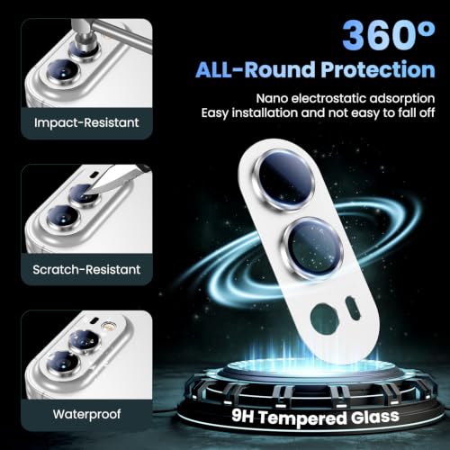 Uyiton for iPhone Duo Camera Lens Protector, Metal Frame Glass Cover - image 2