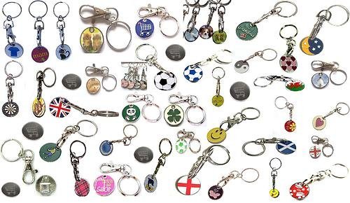 12 mixed shopping trolley coin token keyrings.gym
