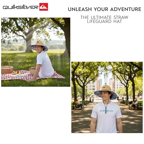 Image of Quiksilver Men's Wide Brim Outdoor Lifeguard Straw Sun Hat