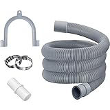 Ultra duradero: hecho de materiales de alta calidad, puede volver a su forma original después de la presurización para garantizar un drenaje suave. El diseño de cartón corrugado de paredes gruesas evita que el tubo se doble, apriete, atasque y se derrame. No importa cuántos ciclos pasen, la manguera es más fuerte que una lavadora.
