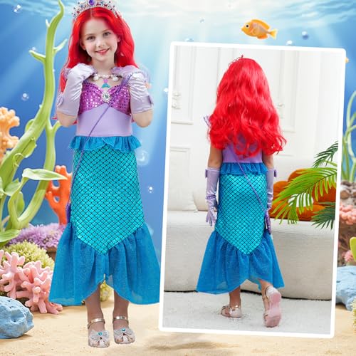 Disfraz de Sirenita para niñas 3-7 años con accesorios miniatura 3