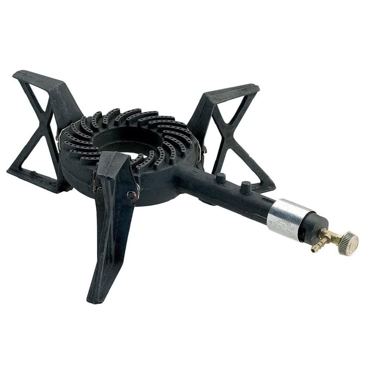 INTEC - Rechaud gaz Fonte véritable 7.5 KW 3 Pieds Traiteur Réchaud Portable Gaz Butane ou Propane Puissance réglable