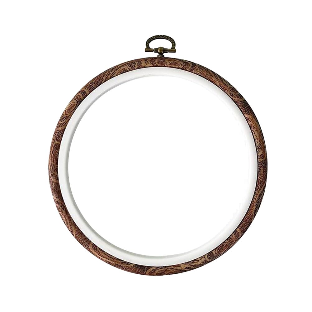 2 Telai Da Ricamo Tondi In Simil Legno 15 Cm – Cerchi Porta Tessuto Con Gancio, Per Punto Croce E Decorazioni Fai Da Te